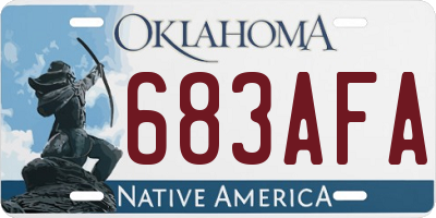OK license plate 683AFA