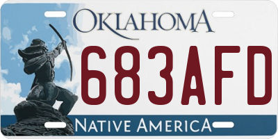 OK license plate 683AFD