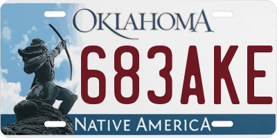 OK license plate 683AKE