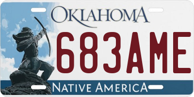 OK license plate 683AME