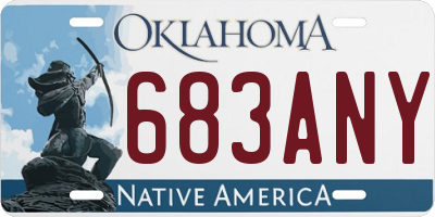 OK license plate 683ANY