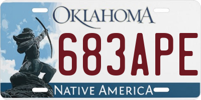 OK license plate 683APE