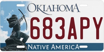OK license plate 683APY