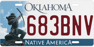 OK license plate 683BNV