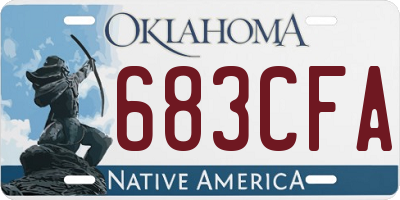 OK license plate 683CFA