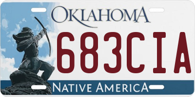 OK license plate 683CIA
