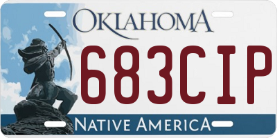 OK license plate 683CIP