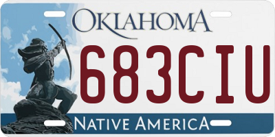 OK license plate 683CIU