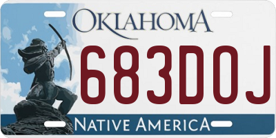 OK license plate 683DOJ