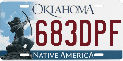 OK license plate 683DPF