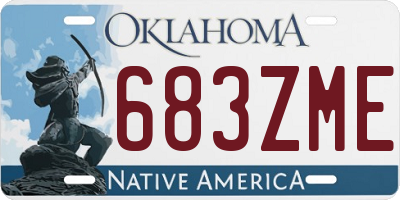 OK license plate 683ZME