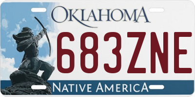 OK license plate 683ZNE