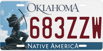 OK license plate 683ZZW