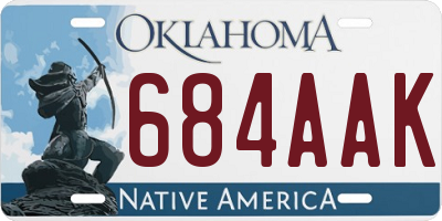 OK license plate 684AAK