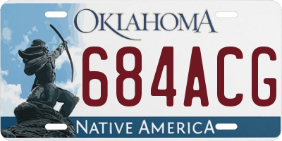 OK license plate 684ACG