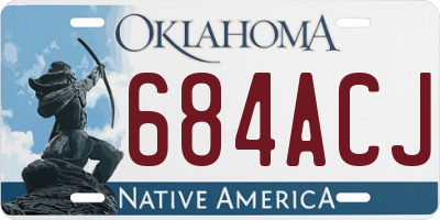 OK license plate 684ACJ