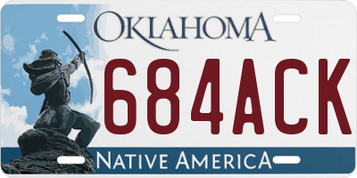 OK license plate 684ACK