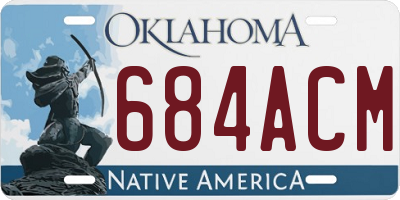 OK license plate 684ACM