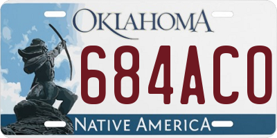OK license plate 684ACO