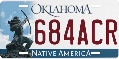 OK license plate 684ACR