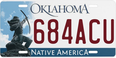 OK license plate 684ACU