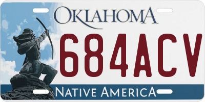 OK license plate 684ACV