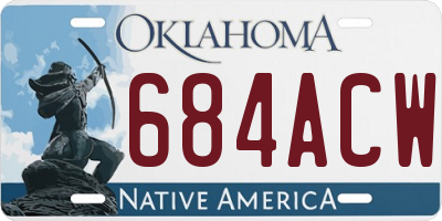 OK license plate 684ACW