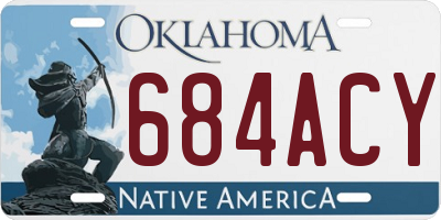OK license plate 684ACY