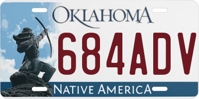 OK license plate 684ADV