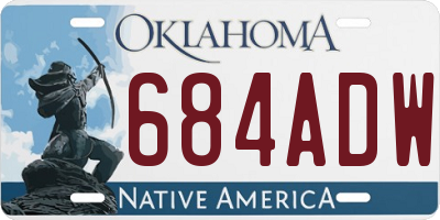 OK license plate 684ADW