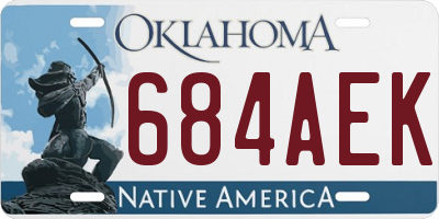 OK license plate 684AEK