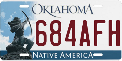 OK license plate 684AFH