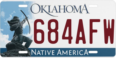 OK license plate 684AFW