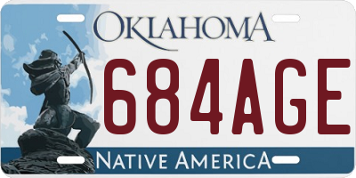 OK license plate 684AGE