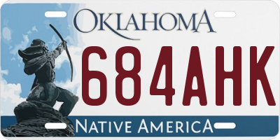 OK license plate 684AHK