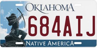 OK license plate 684AIJ