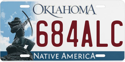 OK license plate 684ALC