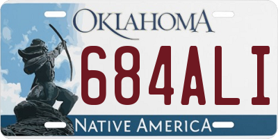 OK license plate 684ALI