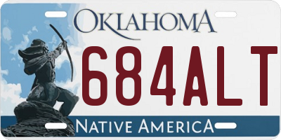 OK license plate 684ALT