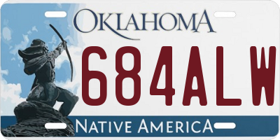 OK license plate 684ALW