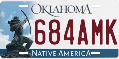 OK license plate 684AMK