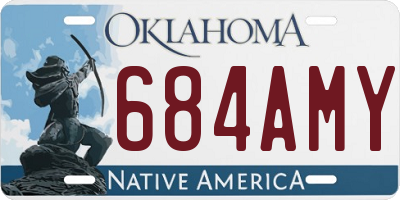 OK license plate 684AMY