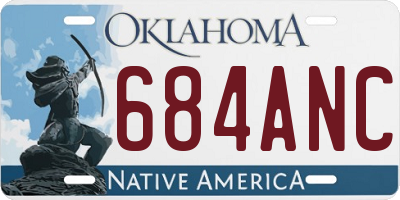 OK license plate 684ANC