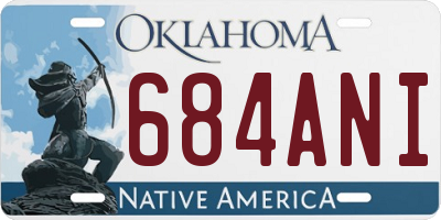 OK license plate 684ANI