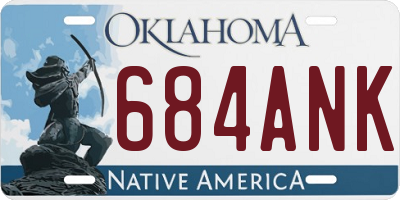 OK license plate 684ANK