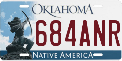 OK license plate 684ANR