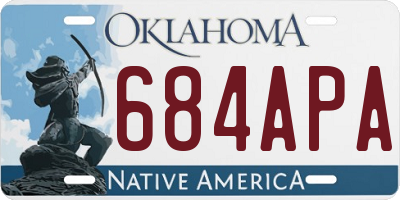 OK license plate 684APA