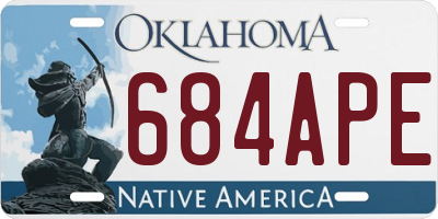OK license plate 684APE