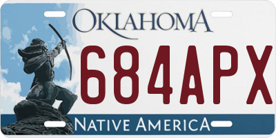 OK license plate 684APX