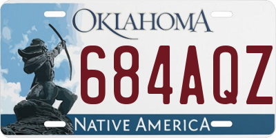 OK license plate 684AQZ